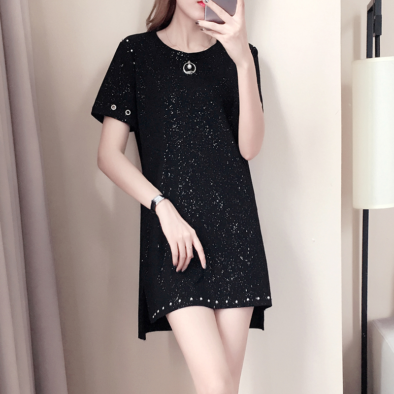 胖妹妹夏装2018新款大码女装微胖mm休闲时尚显瘦遮肚子连衣裙减龄