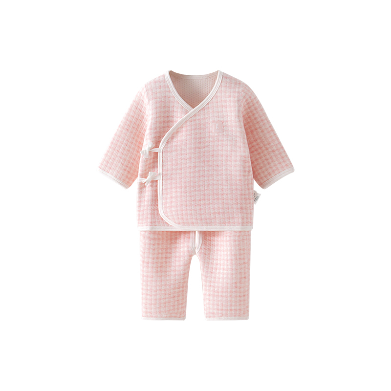童泰(TONGTAI)秋冬款0-3月新生婴儿男女宝宝加厚和服开裆保暖内衣套装儿童内衣