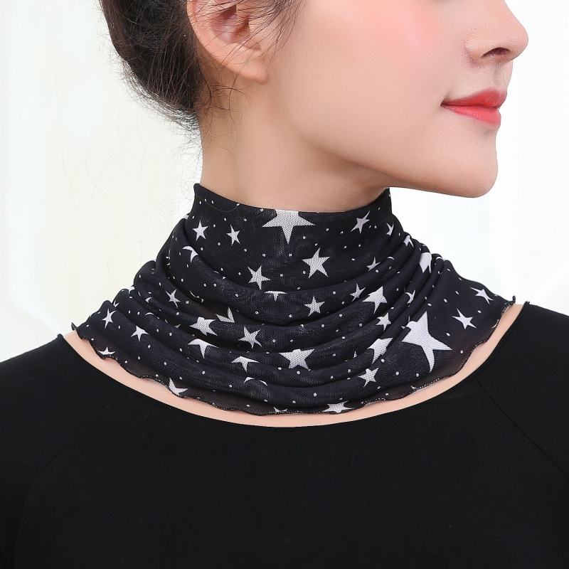 围脖女套头小丝巾夏秋冬季防晒百搭中老年护颈椎假领子女脖套围巾