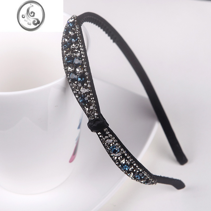 jimi捷克钻发卡发箍韩国水钻蝴蝶结发夹韩版简约带齿头箍防滑压发发夹