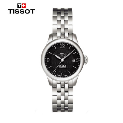 天梭(TISSOT)瑞士手表 商务经典简约百搭酷黑表盘日期显示 力洛克系列钢带女士机械表T41.1.183.54 礼物