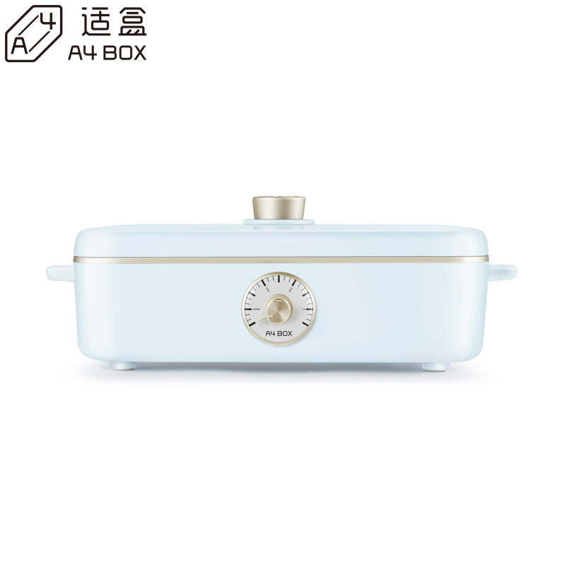适盒A4BOX多功能料理锅烤肉电烤炉 网红小火锅烧烤蒸煮一体锅家用