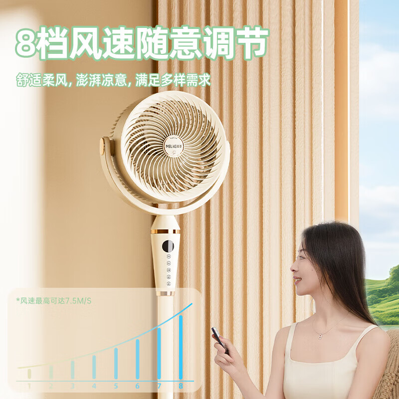 美菱(MELNG) MPF-X10R 风扇 空气循环扇 大风量 落地扇轻音卧室节能 家用 落地扇 广角送风高清大图