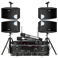 山水(SANSUI)两对SP3-06家庭KTV音响套装家庭影院家用卡包功放卡拉OK客厅会议音箱无线麦克风