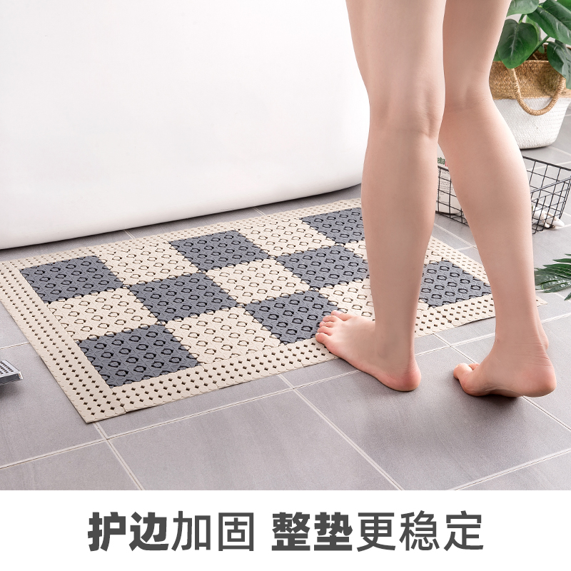 浴室防滑垫淋浴房家用洗澡卫生间地垫防水防摔厕所镂空隔水拼接垫 三维工匠高清大图