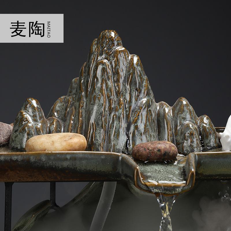 美帮汇禅意流水器喷泉加湿器轮客厅办公室家居工艺摆件开业礼品高清大图