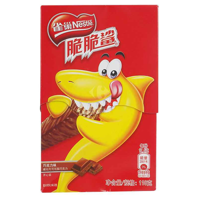 家乐福雀巢脆脆鲨抹茶味夹心威化代可可脂巧克力110g
