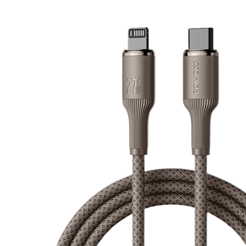 罗马仕苹果数据线快充线编织PD27W/20W通用iPhone14/13/12Promax/11Pro 1.2米 钛原色