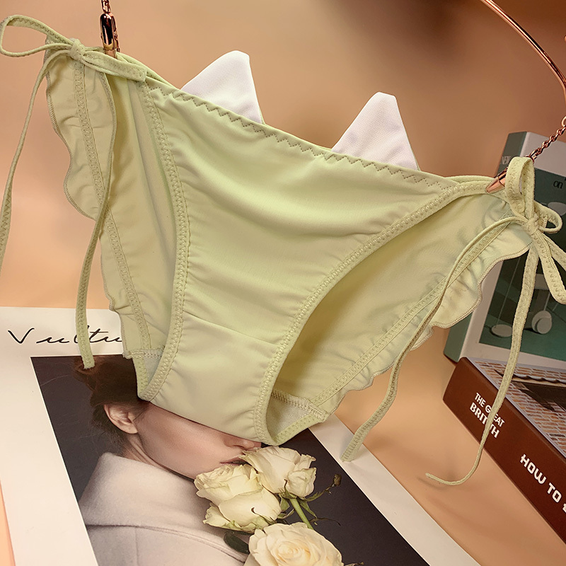 绳子两边系带内裤少女性感日系可爱诱惑棉裆绑带式低腰包臀三角裤内裤
