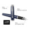 派克PARKER 钢笔 IM蓝色白夹墨水笔 学生商务办公文具用品 可吸墨可替换墨囊 书写0.5mm金属不锈钢F笔尖