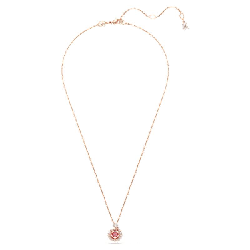 Swarovski女锁骨链璀璨蛇形吊坠项链水晶重生与好运 送女友520礼物 Red