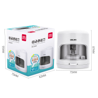 得力(deli)0502电动卷笔刀 白色 铅笔削笔器 转笔刀 削笔刀自动削笔机 赠替换刀芯