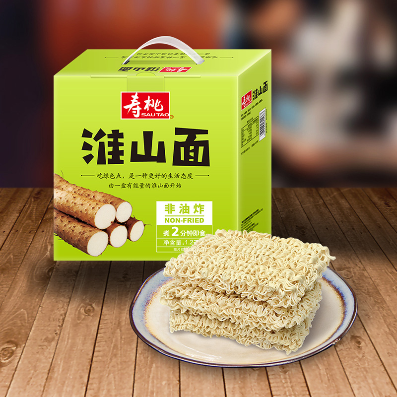 寿桃(sautao) 箱装方便面V82870M06淮山面1.2千克*1盒高清大图
