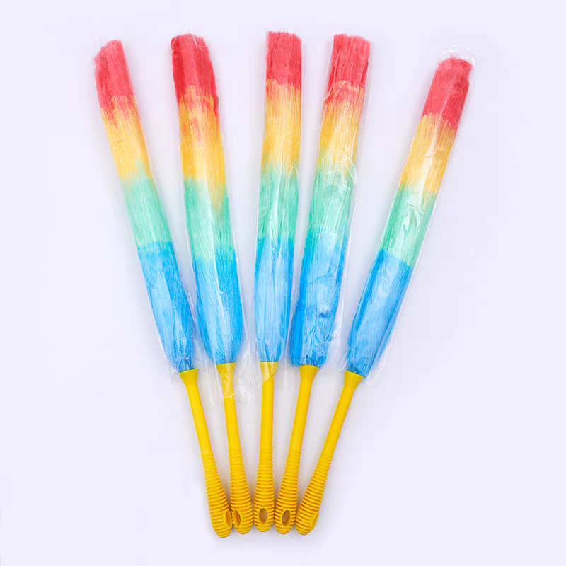 菁普华除尘掸清洁鸡毛掸彩色62cm把高清大图