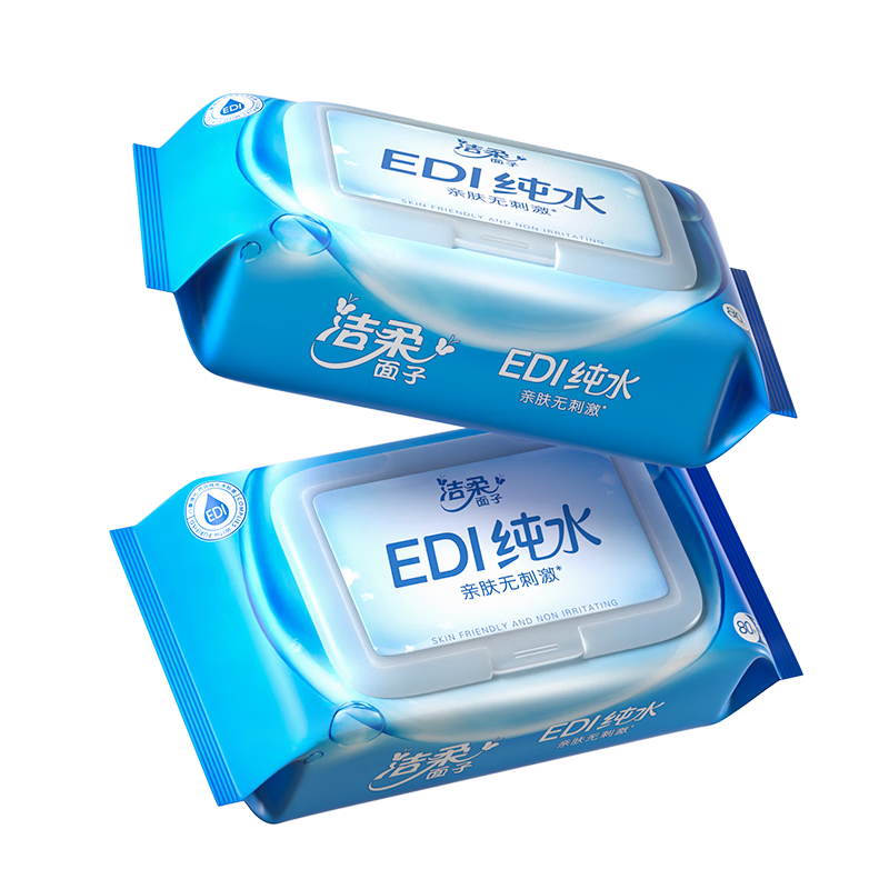 洁柔纯水爽肤湿巾80片非独立装*6包TS206-06E