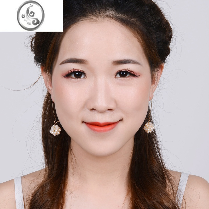 JiMi网红大珍珠耳环女气质韩国个性时尚潮人长款耳圈耳饰简约耳坠新款