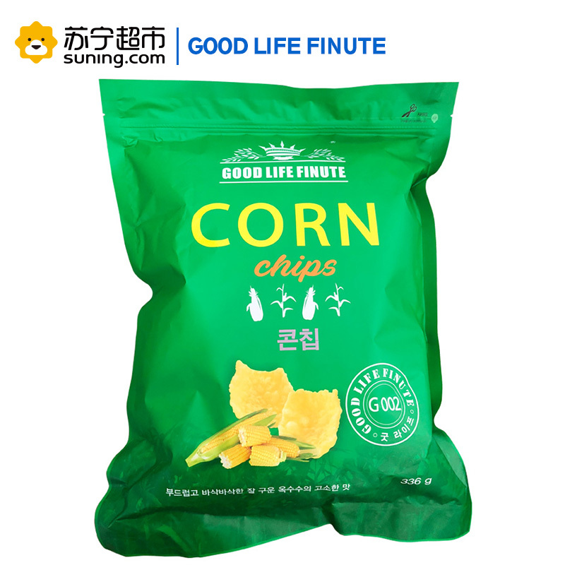 韩国进口趣莱福玉米香脆片 网红零食巨型膨化薯片家庭装336g
