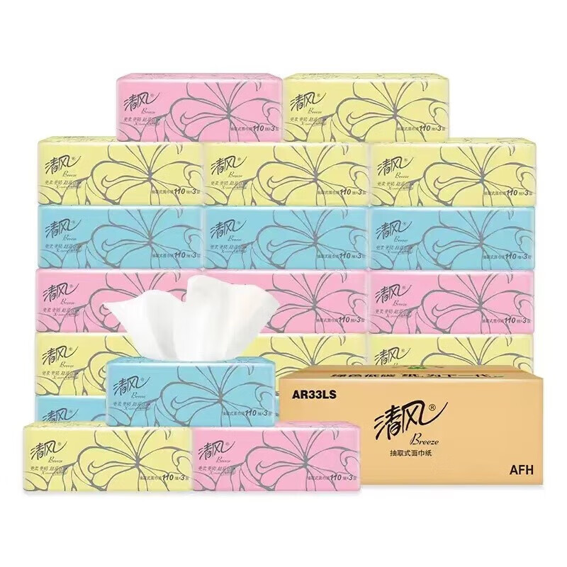 清风 超质感系列抽纸24包(3层110抽)AR33LS高清大图