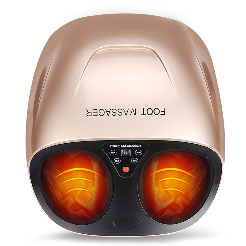 朗康LK-8808 足疗机按摩器 多功能脚底足底足部 腿部按摩器 智能温热辅助按摩仪 3D气囊加热按摩足疗机 金色