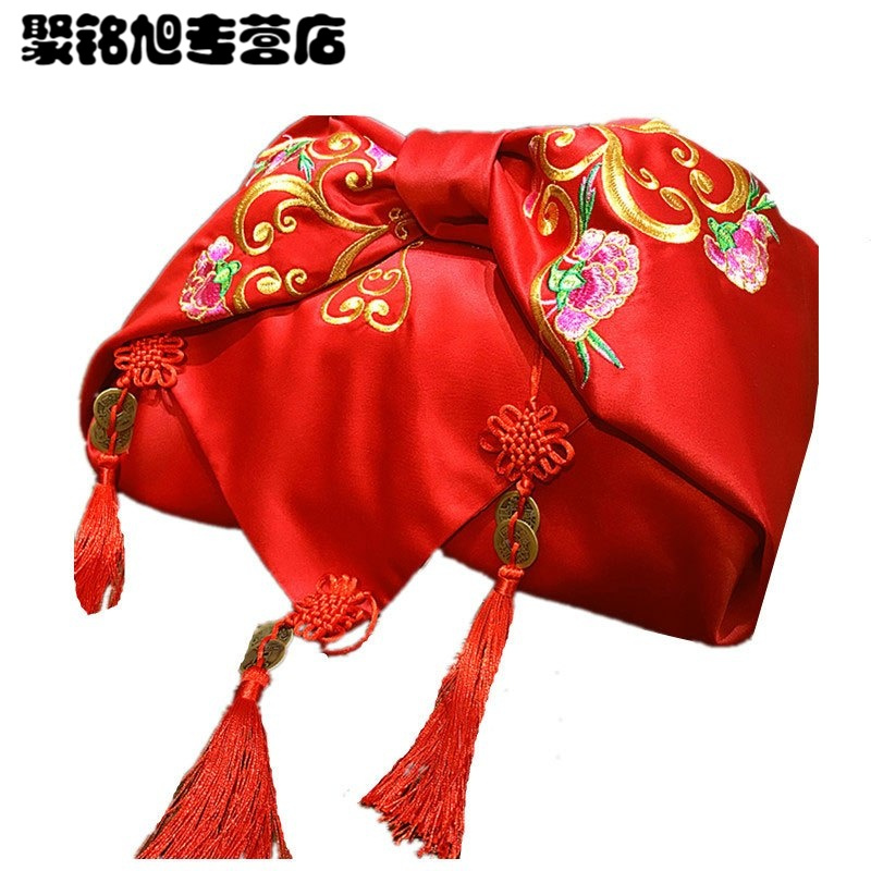 结婚包袱皮大烫金刺绣包盆包被红布婚庆包裹布加厚加大生活日用家庭清洁生活日用缝纫配件/辅料/配饰丝带/绸带