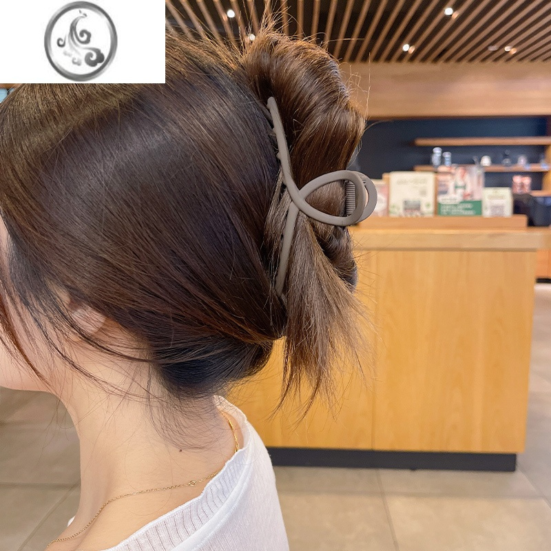 jimi高级感磨砂交叉金属发夹女生夏小众气质鲨鱼抓夹后脑勺盘发卡头饰