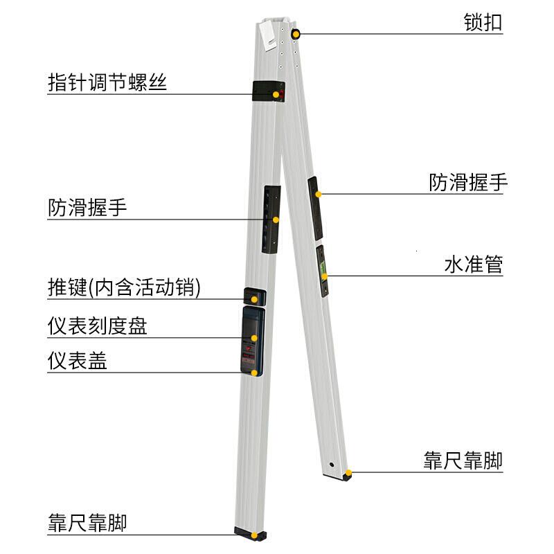靠尺2米 检测尺折叠水平尺高精度多功能垂直度检查尺装修验收工具空鼓锤 验房工具套装 毛呸房 精装修 靠尺2米高清大图