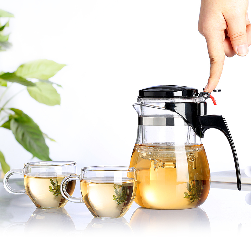 常生源 整套玻璃茶具 耐热防爆功夫茶具 玻璃茶壶 玻璃杯 一壶两杯 玲珑胖套组