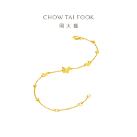 周大福 蝴蝶手链 足金黄金手链(工费:320计价)EOF1211