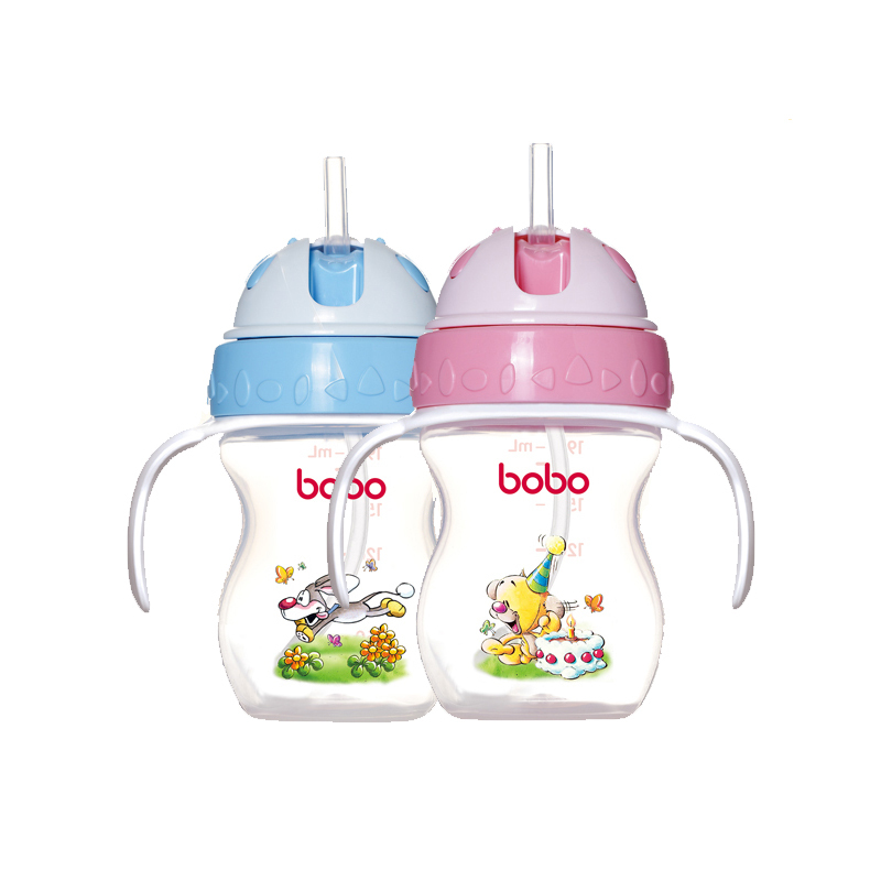 乐儿宝（bobo）一瓶两用PP学饮杯190ML 粉色 适用6个月以上 水杯水壶