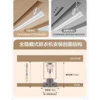 四季沐歌升降晾衣架[一线天系列2.4米双杆M-S7-SG-LED-2.4-MJ智能晾衣架]智能电动米家+遥控照明晾衣杆