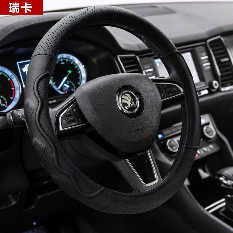 2018款斯柯达新明锐柯迪亚克速派晶锐柯米克晶锐汽车真皮方向盘套
