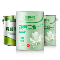 健康+三棵树内墙乳胶漆 净味二合一墙面漆小桶套装（面漆7KG*2+底漆7KG*...
