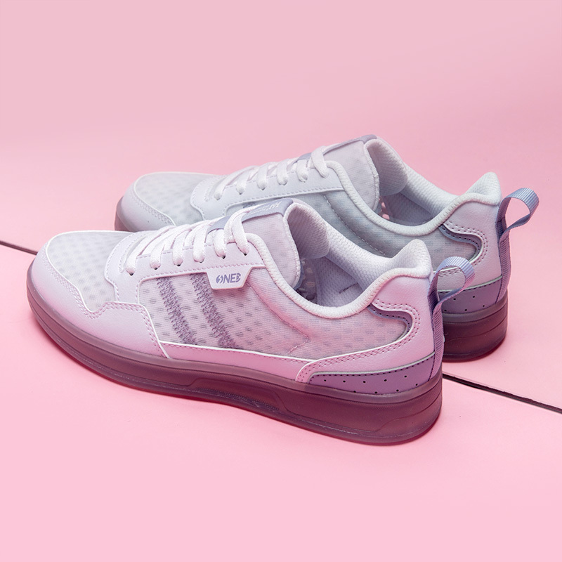 361女鞋板鞋秋冬透气彩虹底果冻休闲鞋百搭运动鞋女