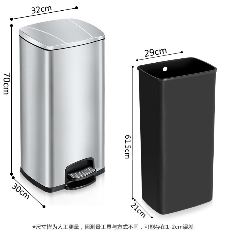 豫众诺 不锈钢分类垃圾桶 30L 个高清大图
