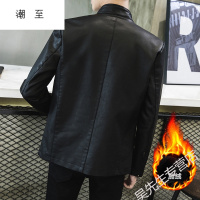 潮至春秋社会精神小伙修身青年小号皮外套男士XS小码机车皮衣紧身夹克