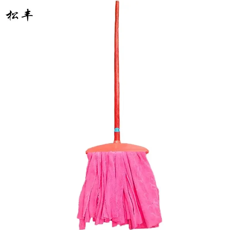 松丰家居毛巾干湿两用布拖把日用清洁吸水家用实木拖布方型塑料头防腐烂160cm*30cm把高清大图