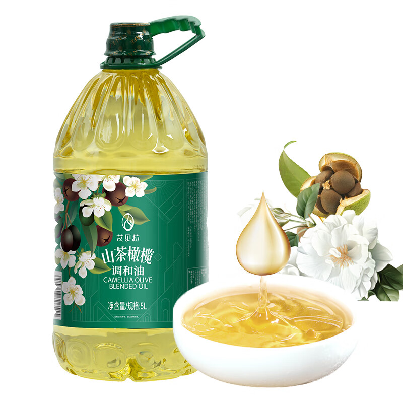 艾贝拉 食用植物山茶橄榄调和油桶装5L高清大图