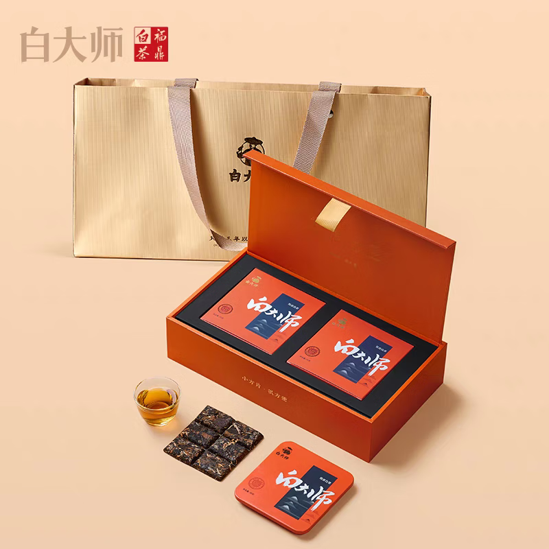 白大师 福鼎高山老白茶小方片2018年陈皮白茶寿眉紧压茶叶正宗 30克高清大图