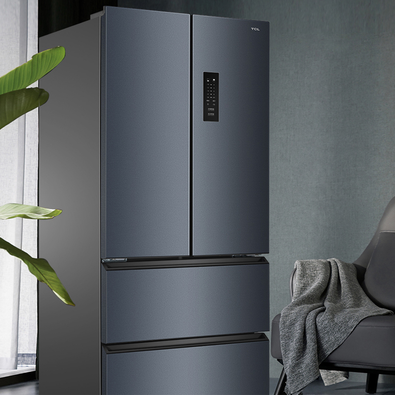 tcl 316升法式四开门风冷小户型家用超薄嵌入式冰箱 晶岩灰