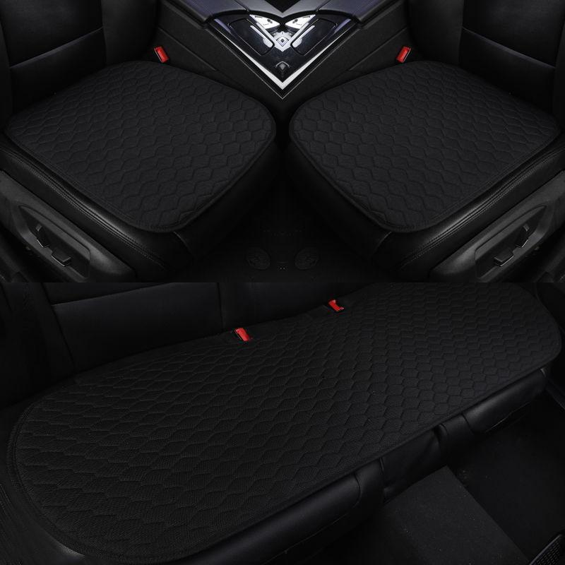 汽车坐垫夏季凉垫四季通用单片小车座垫透气屁垫亚麻三件套车垫子