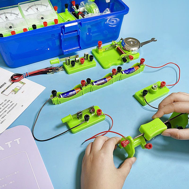 新款蓝盒初中中考物理电学电路实验器材全套教学仪器物理试验实验箱