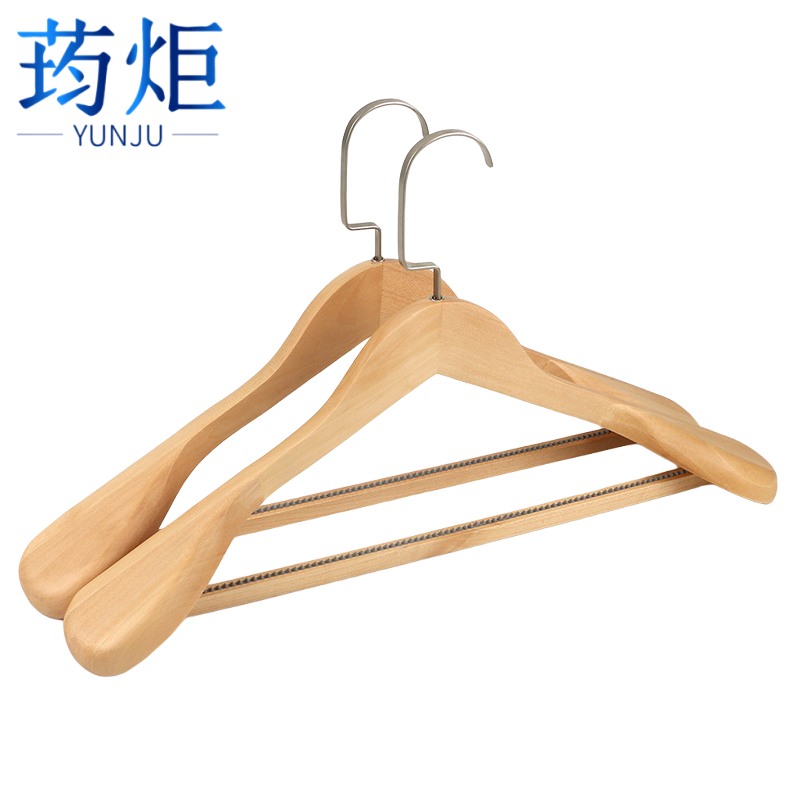 木质衣架45cm带齿高清大图