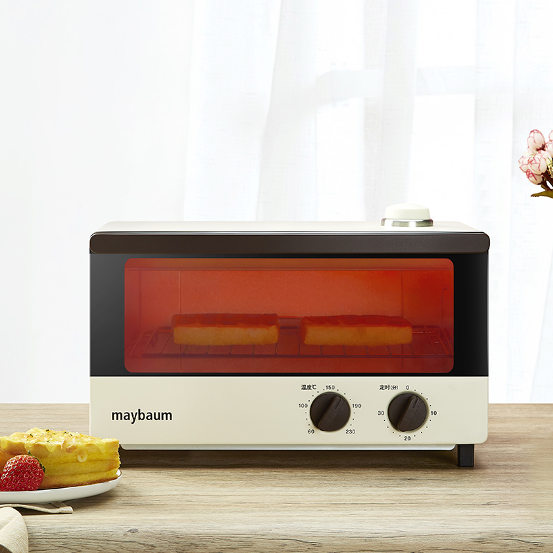 德国五月树(maybaum)蒸烤箱T200家用多功能迷你烘焙蒸汽电烤箱电蒸炉11升蒸烤一体机家用台式米白色（有蒸汽功能）