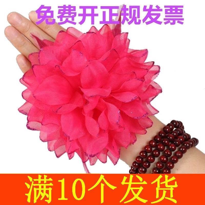 六一演出舞蹈手花广场舞道具大号表演花球啦啦队彩球舞台手腕花 白色一对(满5对发货)图片