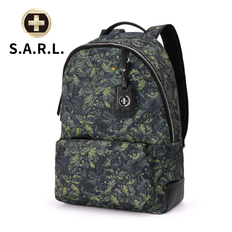 S.A.R.L休闲时尚双肩包女简约拉链背包旅行双肩包防泼水尼龙运动休闲包男女通用
