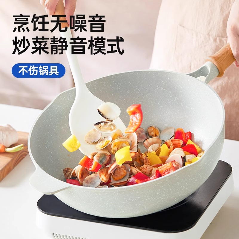 GRAREY木柄硅胶锅铲三件套组合不粘锅专用炒菜铲子耐高温厨具家用炒勺汤勺高清大图