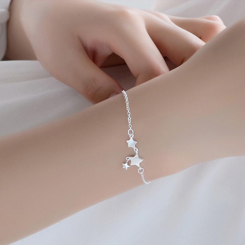 银网红手链女个性小众设计日韩版小星星五角星手链简约小清新心心相惜