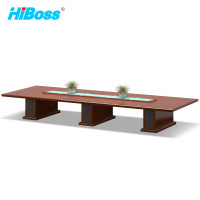 HiBoss会议桌长桌实木贴皮会议台会议室洽谈桌子油漆条形会客桌办公桌6米