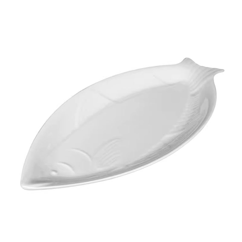 橙亿鸿 纯白陶瓷珍珠鱼形鱼盘 菜盘 16英寸/个高清大图