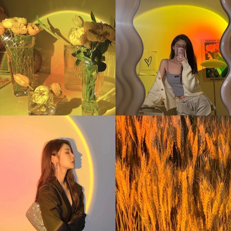 夕阳灯落地台灯网红落日卧室投影日不落灯网红氛围创意艺术